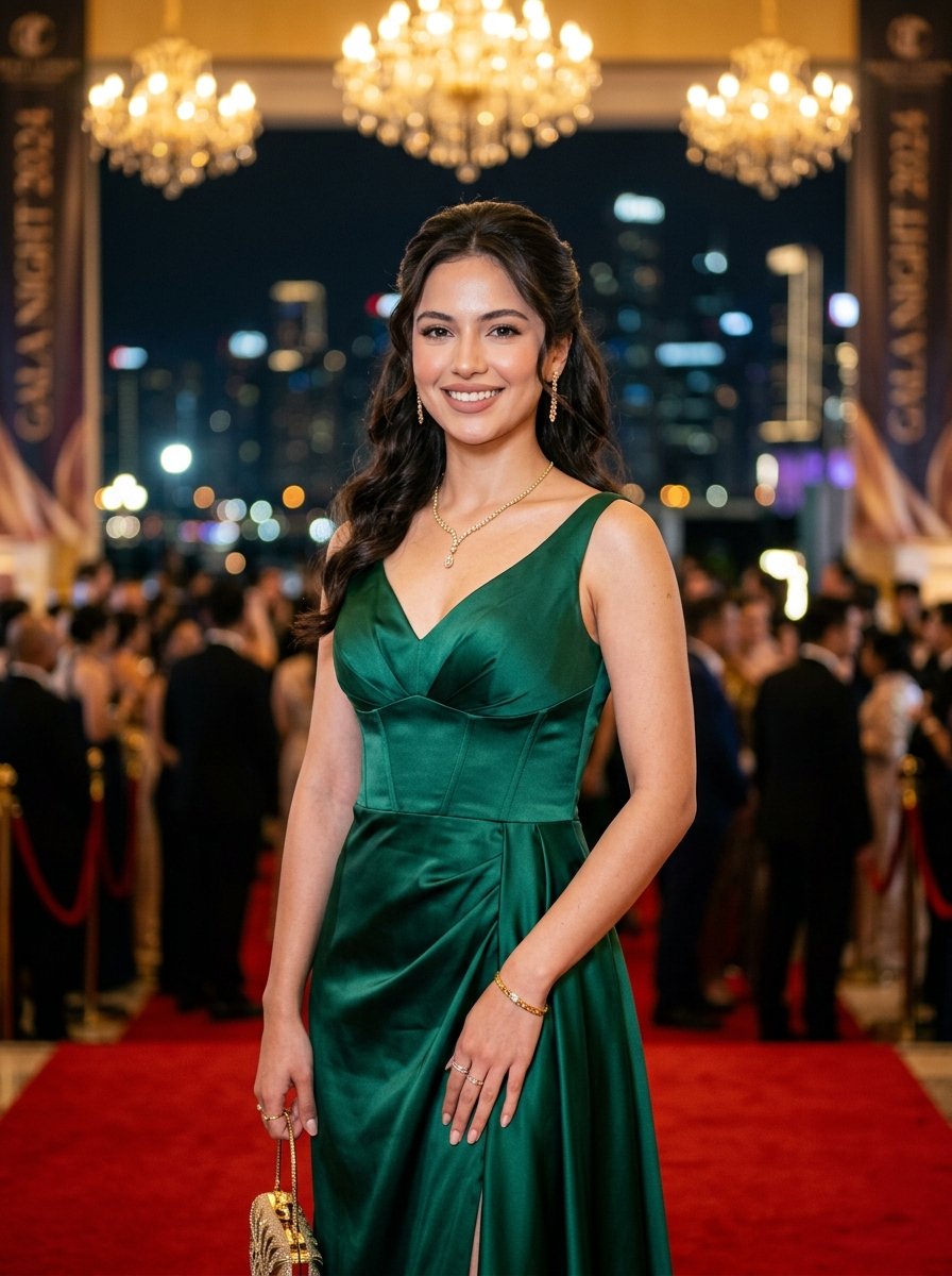Emerald Satin Gala Gown (Women)